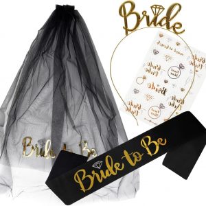 "Bride to be" Velo Negro